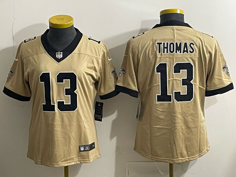 Youth 2025 New Orleans Saints #13 Thomas golden Limited NFL Jersey style 02->youth nfl jersey->Youth Jersey